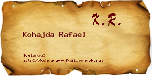 Kohajda Rafael névjegykártya
